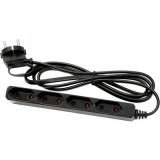 GAO Hálózati elosztó Euro dugós, 4 részes, fekete, 1,5 m (EU4 BLACK)