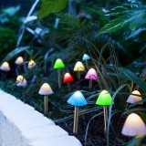 GARDEN OF EDEN 11243B LED-es szolár lámpa - 12 db mini gomba - színes - 28,5 cm x 4 cm