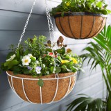 Garden of Eden Akasztható fém kosár - virágcserépek rögzítéséhez - 25 cm - fehér (11566A)