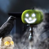 GARDEN OF EDEN Halloween-i RGB LED dekor &#8211; habszivacs tök &#8211; zöld &#8211; 11 cm