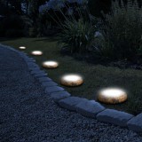 GARDEN OF EDEN LED-es leszúrható szolár lámpa - köves - melegfehér - 12 x 12 x 2,5 (+11) cm 11440E
