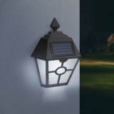 GARDEN OF EDEN LED-es szolár fali lámpa - fekete, hidegfehér - 14 x 6,2 x 19 cm