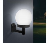 GARDEN OF EDEN LED-es szolár fali lámpa - hidegfehér - fekete - műanyag