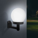 GARDEN OF EDEN LED-es szolár fali lámpa - hidegfehér - fekete - műanyag 11710