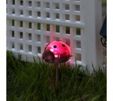 GARDEN OF EDEN LED-es szolár lámpa - katica - hidegfehér - piros - 75 x 60 x 156 mm