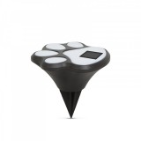 GARDEN OF EDEN LED-es szolár lámpa - kutya lábnyom, leszúrható - műanyag - fekete