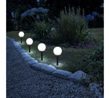 GARDEN OF EDEN LED-es szolár lámpa - leszúrható - gömb alakú, hidegfehér - Ø10 cm