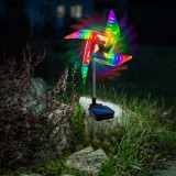 GARDEN OF EDEN LED-es szolár szélforgó - színes LED, leszúrható - alu, műanyag - 75 x 23 x 23 cm 11272