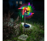 GARDEN OF EDEN LED-es szolár szélforgó - színes LED, leszúrható - alu, műanyag - 75 x 23 x 23 cm