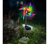 GARDEN OF EDEN LED-es szolár szélforgó - színes LED, leszúrható - alu, műanyag - 75 x 23 x 23 cm