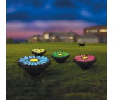 GARDEN OF EDEN Leszúrható LED szolár - virágok - színes - fekete - műanyag - 360 cm