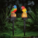 GARDEN OF EDEN Leszúrható szolár dekoráció - papagáj - 1 melegfehér LED - 8 x 60 x 41 cm