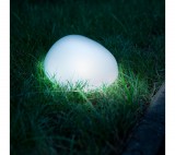 GARDEN OF EDEN Leszúrható szolár lámpa - kavics forma - matt üveg - 165 x 142 x 115 mm - melegfehér LED