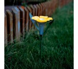 GARDEN OF EDEN Leszúrható szolár virág - 3 szín - 30 x 10 cm - fehér LED