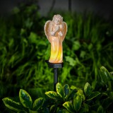 Garden Of Eden Szolár angyalka - madárral - 1 melegfehér LED - műgyanta - 48 x 11 x 6,5 cm (13002C)
