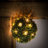 GARDEN OF EDEN Szolár bukszus - felakasztható - 25 cm - 20 melegfehér LED