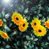 GARDEN OF EDEN Szolár fényfüzér - virág - 2 m - 20 melegfehér LED