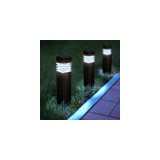 GARDEN OF EDEN Szolár lámpa - leszúrható rattan hatású, barna - hidegfehér - 7 x 7 x 28 (+12) cm