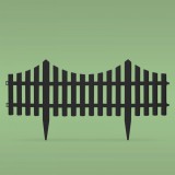 Garden of Eden Virágágyás szegély, kerítés - 60x23 cm - fekete (11468J)