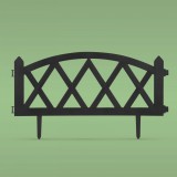 Garden of Eden Virágágyás szegély, kerítés - 60x24 cm - fekete (11474A)