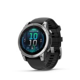 Garmin 010-03025-00 fenix E AMOLED (47mm) fekete szilikon pántos ezüst okosóra (010-03025-00)