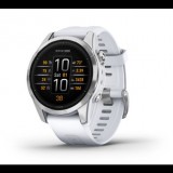 Garmin Epix Pro (Gen 2) okosóra 42 mm, ezüst, fehérkő szilikon szíjjal (010-02802-01) (010-02802-01)