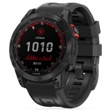 Garmin Fenix 5 / 6 / 6 Pro / 7, szilikon pótszíj, állítható, TP IconBand, fekete