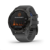 Garmin Fenix 6 Pro Solar fekete, szürke szíjjal (010-02410-11) (010-02410-11) - Okosóra