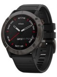 Garmin Fenix 6X Pro Okosóra Sapphire Carbon DLC Szürke, Fekete szilikon szíjjal (G010-02157-11)