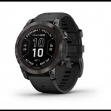 Garmin Fenix 7 Pro Sapphire Solar okosóra szürke DLC titánium, fekete szilikon szíjjal (010-02777-11) (010-02777-11)
