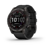 Garmin Fenix 7 Sapphire Solar okosóra fekete DLC titánium, fekete színű szilikon szíjjal (010-02540-35) (010-02540-35) - Okosóra