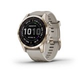 Garmin fenix 7S Pro Sapphire Krémarany homokkő színű szilikon szíjjal pulzusmérő óra