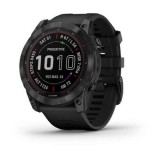 Garmin fenix 7X Pro Sapphire Solar Carbon Gray DLC Fekete Szíjjal pulzusmérő óra