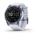 Garmin Fenix 7X Sapphire Solar okosóra ásványkék DLC titánium, fehér színű szilikon szíjjal (010-02541-15) (010-02541-15) - Okosóra