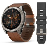 Garmin fenix 8 51mm AMOLED Sapphire, Titanium with Chestnut Leather Band 010-02905-40