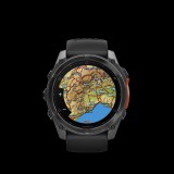 Garmin Fenix 8 51mm AMOLED, sötétszürke, fekete szilikon szíjjal (ED) (010-02905-00) (010-02905-00)