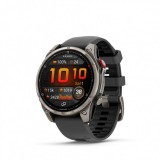 Garmin Fenix 8 PRO Amoled 47mm Sapphire Titanium Grafit fekete szilikon szíjjal pulzusmérő óra
