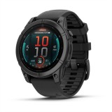 Garmin Fenix E Slate grey steel with Black silicone band