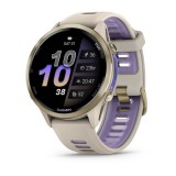 Garmin Forerunner 970 Soft Gold Titanium with French Grey Case and French Grey/Translucent Indigo Band 010-02969-12