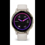 Garmin Venu 3S okosóra francia szürke-krémarany, bőr és szilikon szíjjal (010-02785-55) (010-02785-55)