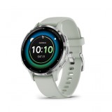 Garmin Venu 3S Silver Stainless Steel Bezel with Sage Grey Case and Silicone Band 010-02785-01