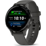 Garmin Venu 3S Slate Stainless Steel Bezel with Pebble Grey Case and Silicone Band 010-02785-00