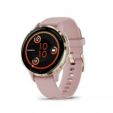 Garmin Venu 3S Soft Gold Stainless Steel Bezel with Dust Rose Case and Silicone Band 010-02785-03