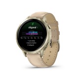 Garmin Venu 4 - 41mm Lunar Gold-Bone pulzusmérő óra Szilikon és Bőr szíjjal