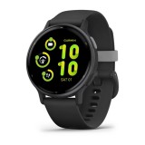 Garmin Vivoactive 5 Slate Aluminium Bezel with Black Case and Silicone Band 010-02862-10