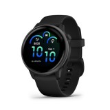 Garmin vívoactive 6 3,05 cm (1.2") AMOLED 42 mm Digitális 390 x 390 pixelek Érintőképernyő Fekete Wi-Fi GPS (műhold)