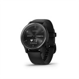 Garmin Vivomove Grey Aluminum Case with Sport Black Silicone Band 010-02566-00