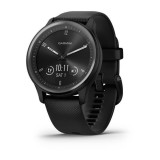 Garmin vívomove Sport fekete szilikon szíjjal szürke órakerettel (010-02566-00) (010-02566-00)