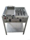 Gáz-Grill BGS-2 kétégős álló kombigrill készülék, földgáz üzemű