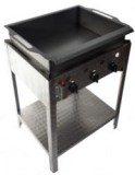 Gáz-Grill BGS-3 LRMO Háromégős álló lángossütő készülék, rozsdamentes serpenyővel, olajleeresztő csappal, PB-g